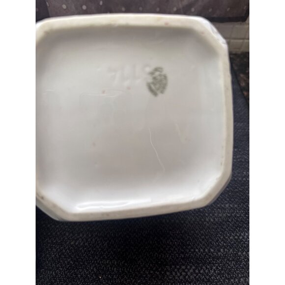 Vintage Ceramic Rice & Sugar Kitchen Canisters With Floral Design & Lids - Picture 16 of 16